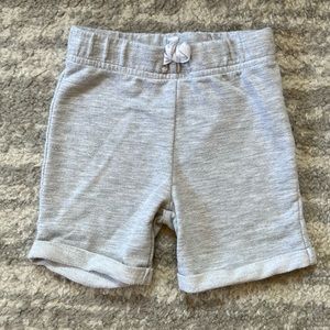 12M Gray Cotton Shorts - baby boy